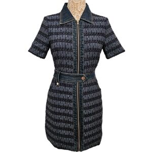 *NWT* Jason Wu Blue Tweed Denim Belted Mini Dress Size Small